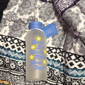 Studio Cheerful Blue Glass Water Bottle